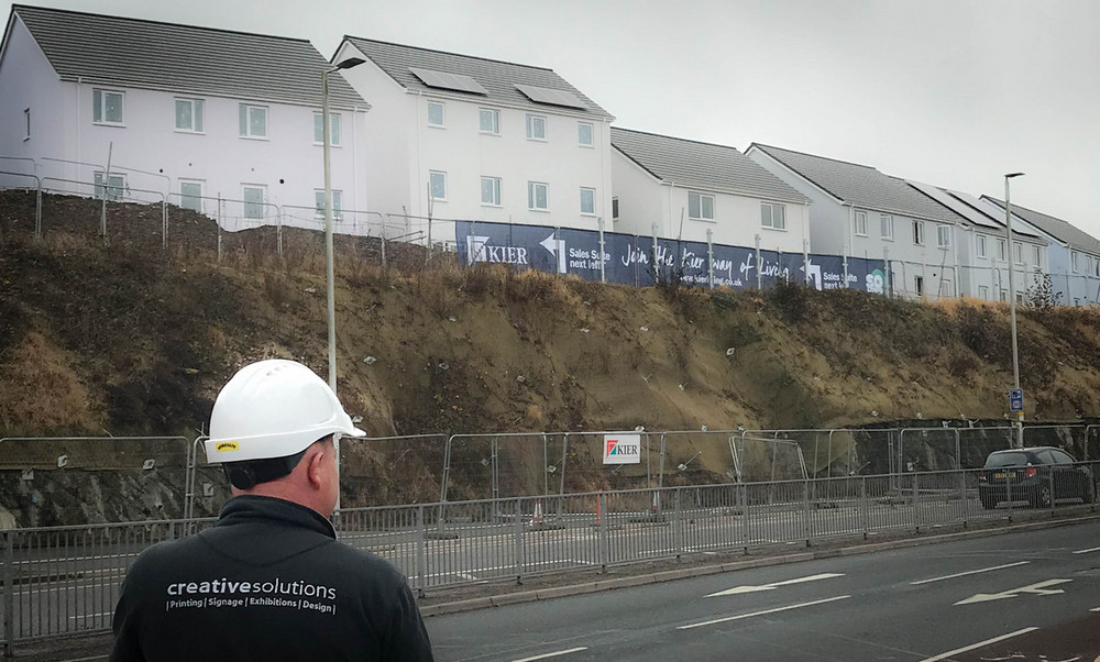Extra large format printing mesh banner for kier living