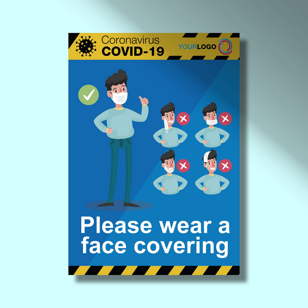 Mask Clean Sign Recyclable Face Mask Sign Boards