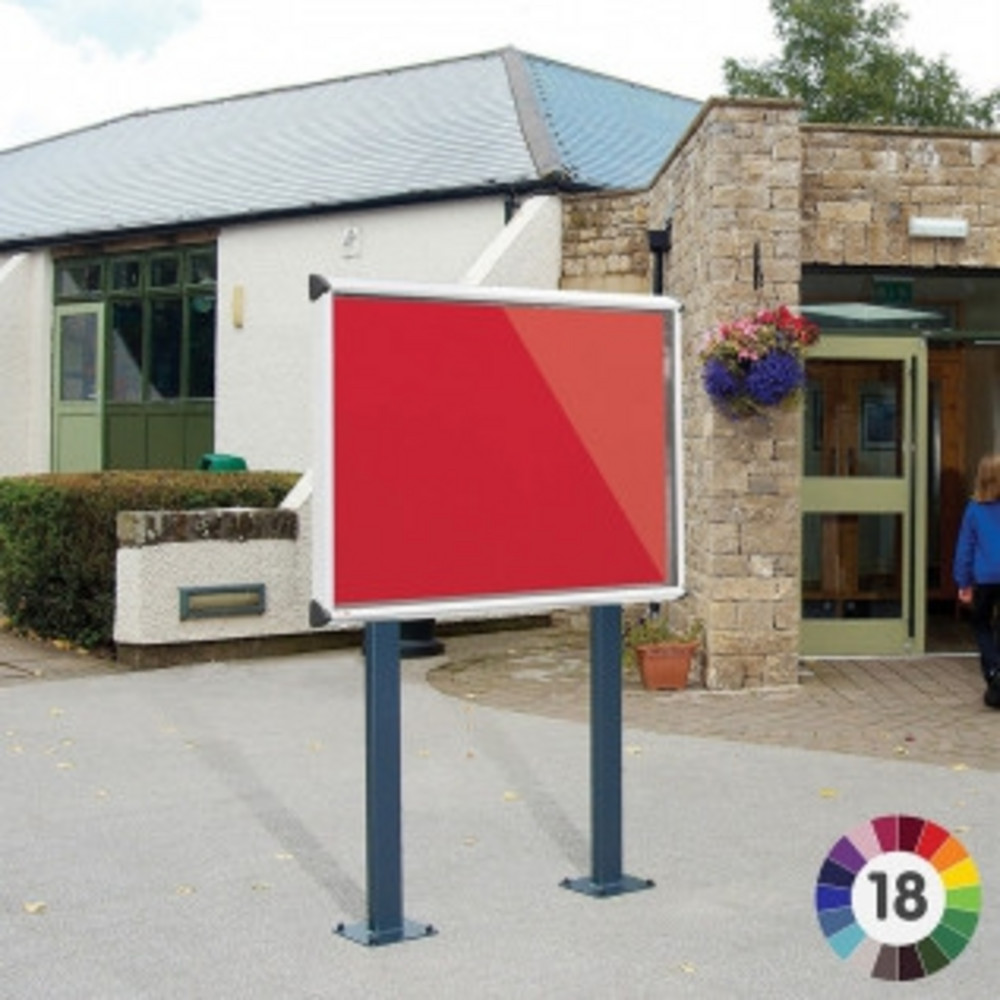 Post Type Signboard Shield® Post Mounted Noticeboard