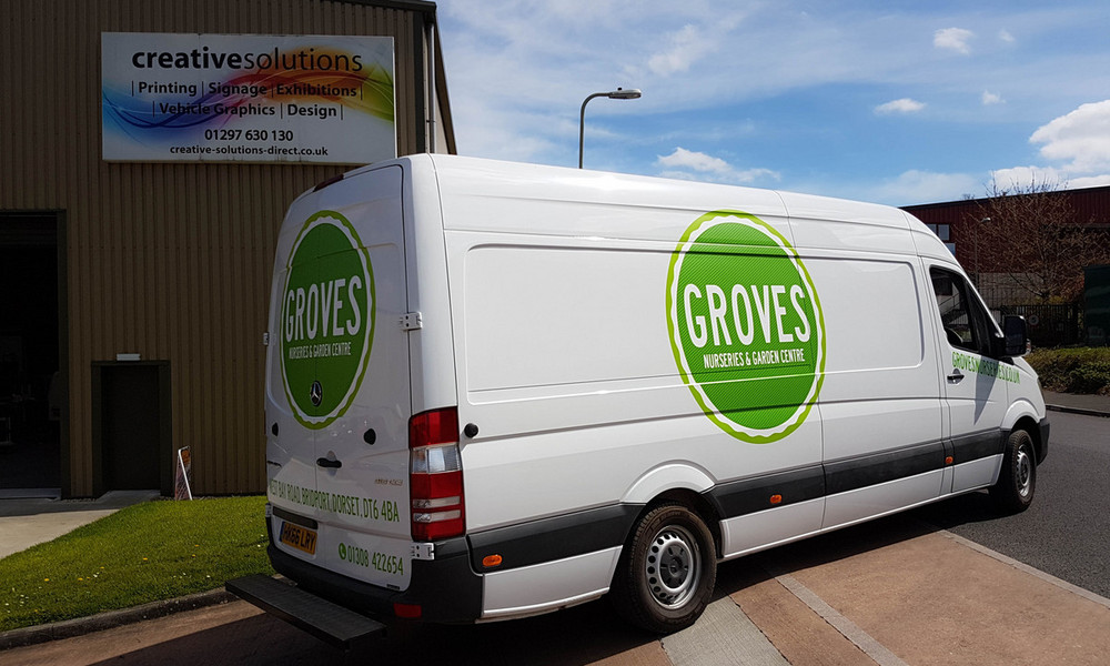 Vehicle Signwriting for Groves Nurseries, Bridport