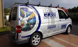 Van Signwriting for Andrew Johnson Stained Glass