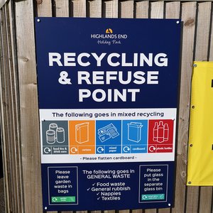 Recycling Signage at Highlands End Holiday Park