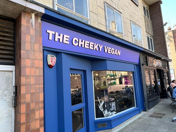 Signage for New Vegan Restaurant in Exeter, The Cheeky Vegan!