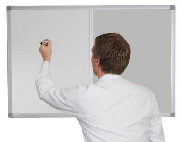 Combination Non-Magnetic Whiteboard with Premium Felt Notice Board