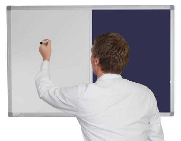 Combination Magnetic Whiteboard With Corded Hessian Fabric