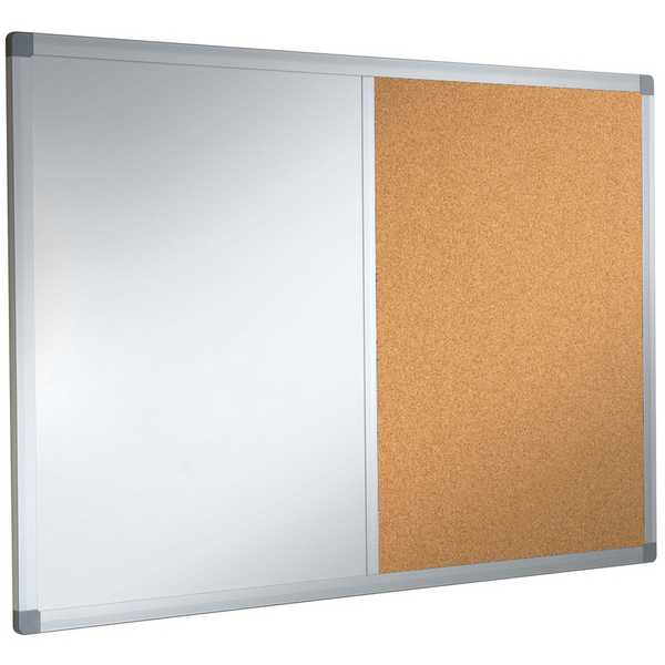 Combination Non-Magnetic Whiteboard With Cork Pin Board