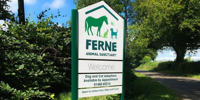 Post Mounted Sign Ferne Animal Sanctuary